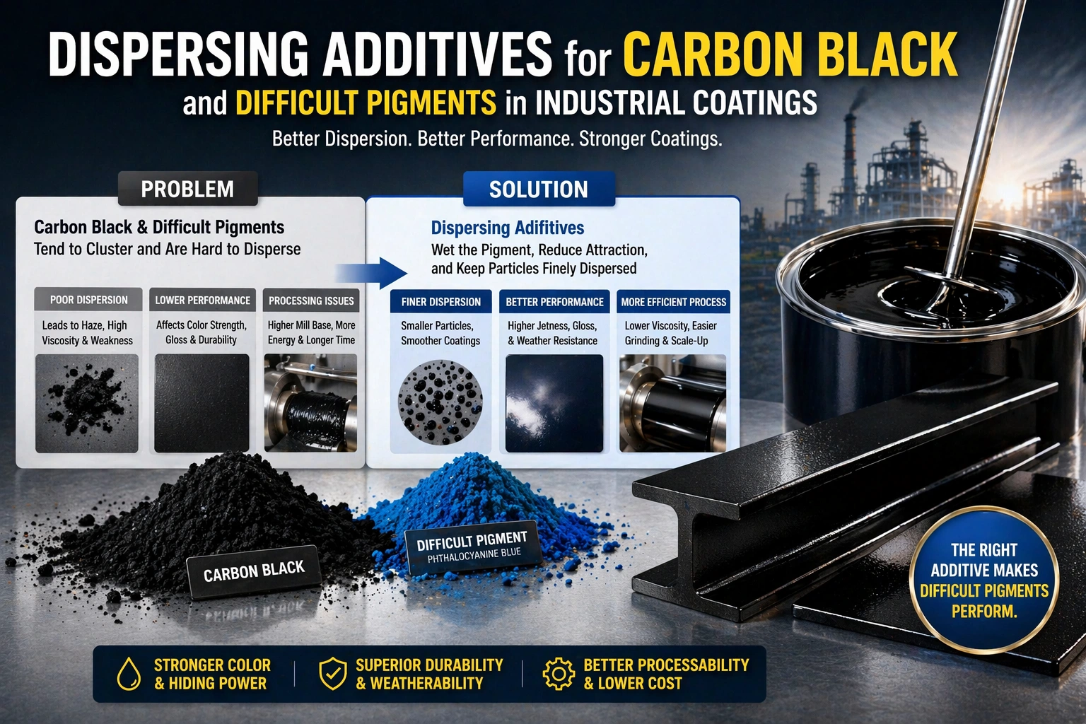 Dispersing Additives for Carbon Black and Difficult Pigments in Industrial Coatings | RSA