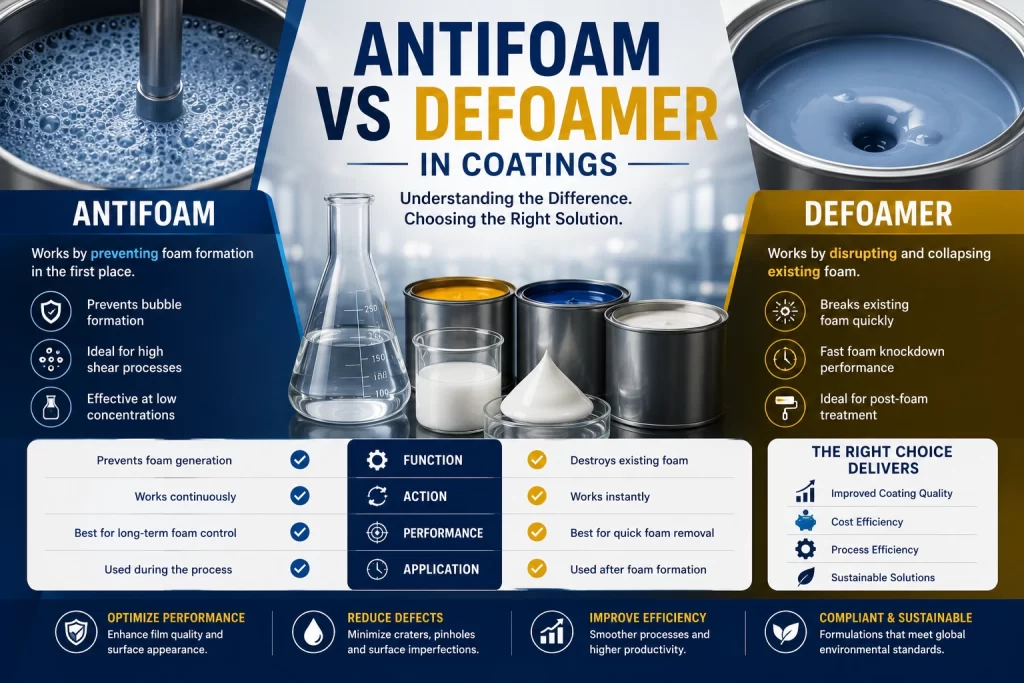 Antifoam vs Defoamer in Coatings | Key Difference Explained