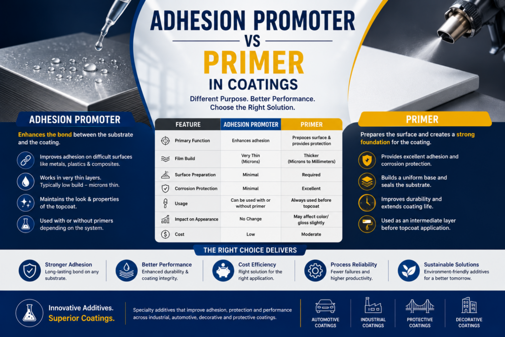Adhesion Promoter vs Primer in Coatings | Key Difference